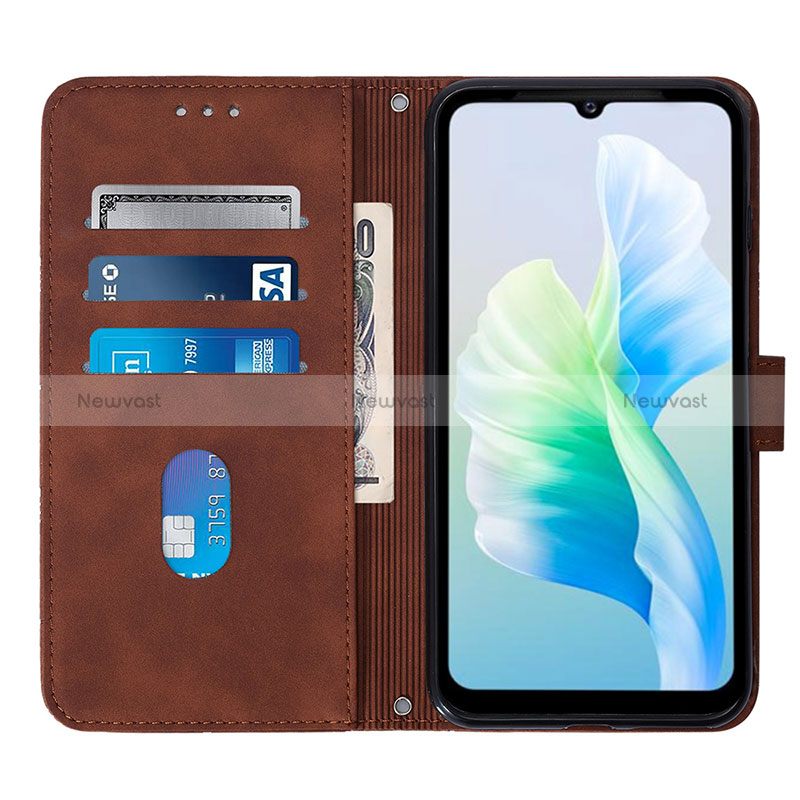 Leather Case Stands Flip Cover Holder Y01B for Vivo V23e 5G