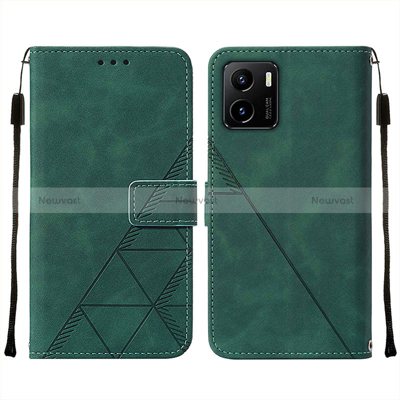 Leather Case Stands Flip Cover Holder Y01B for Vivo Y01 Green