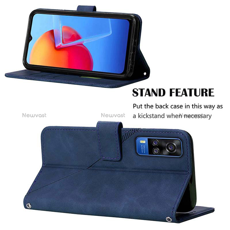 Leather Case Stands Flip Cover Holder Y01B for Vivo Y31 (2021)