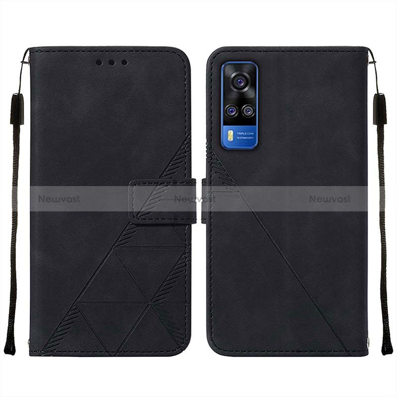 Leather Case Stands Flip Cover Holder Y01B for Vivo Y51 (2021)