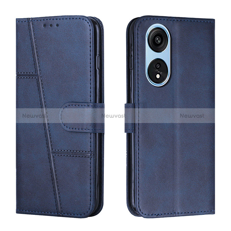 Leather Case Stands Flip Cover Holder Y01X for Huawei Honor X5 Plus Blue