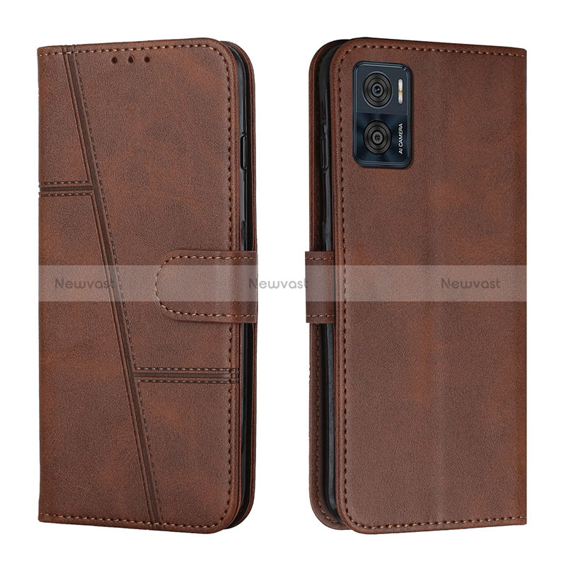 Leather Case Stands Flip Cover Holder Y01X for Motorola Moto E22