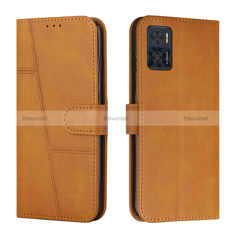 Leather Case Stands Flip Cover Holder Y01X for Motorola Moto E22i