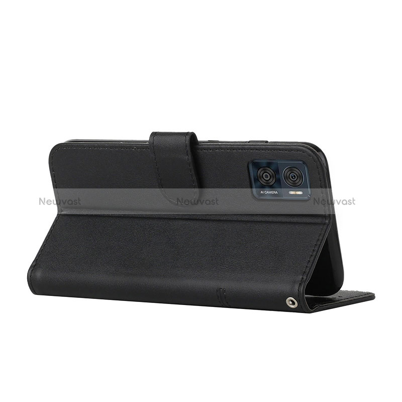 Leather Case Stands Flip Cover Holder Y01X for Motorola Moto E22i