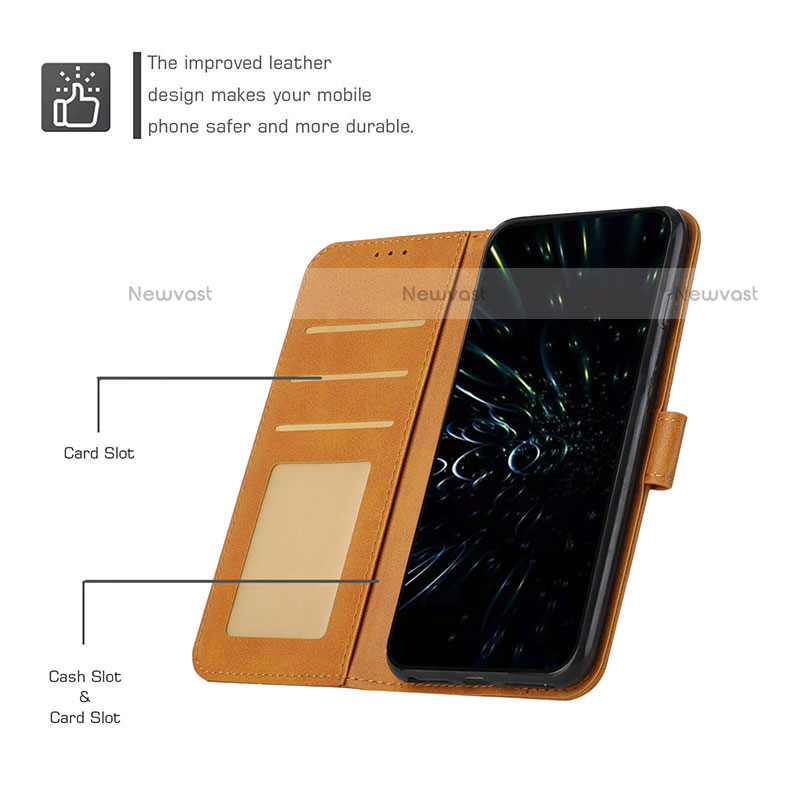 Leather Case Stands Flip Cover Holder Y01X for Motorola Moto Edge Lite 5G
