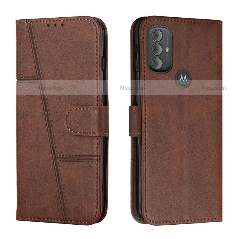 Leather Case Stands Flip Cover Holder Y01X for Motorola Moto G Play (2023)