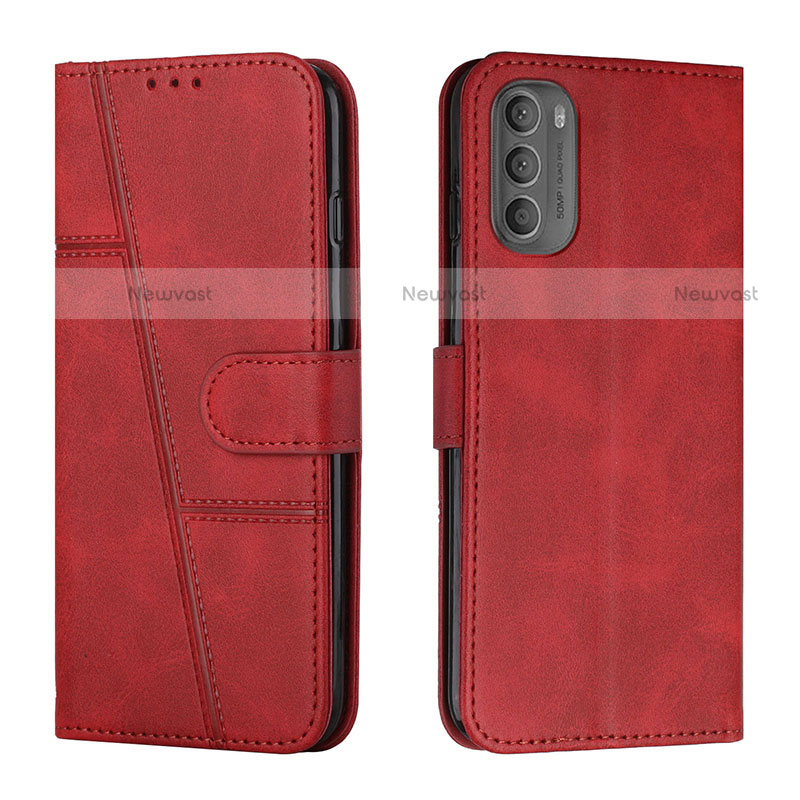 Leather Case Stands Flip Cover Holder Y01X for Motorola Moto G51 5G