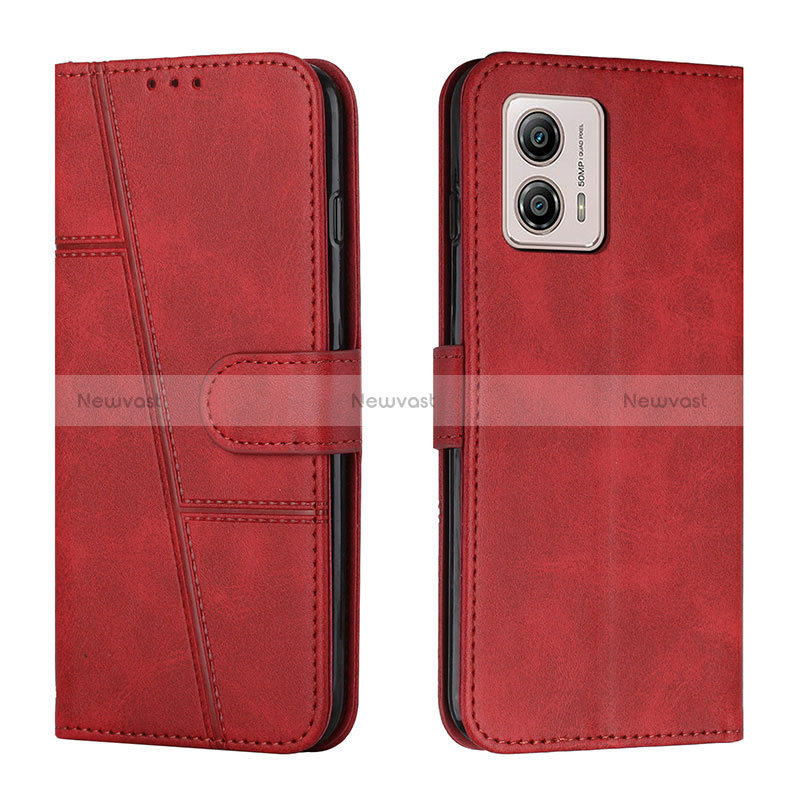 Leather Case Stands Flip Cover Holder Y01X for Motorola Moto G53j 5G