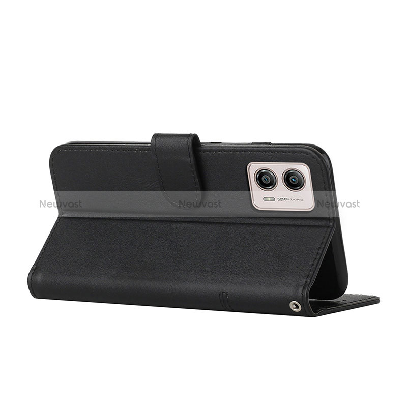 Leather Case Stands Flip Cover Holder Y01X for Motorola Moto G53j 5G