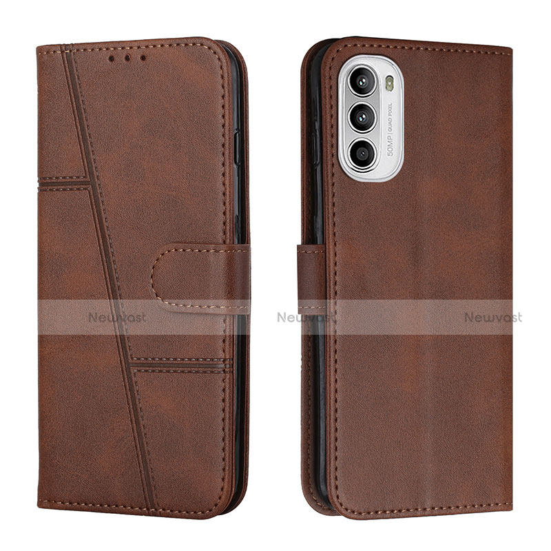 Leather Case Stands Flip Cover Holder Y01X for Motorola Moto G82 5G