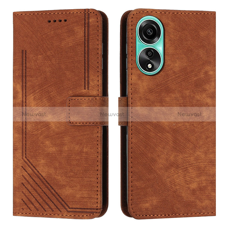 Leather Case Stands Flip Cover Holder Y01X for Oppo A38