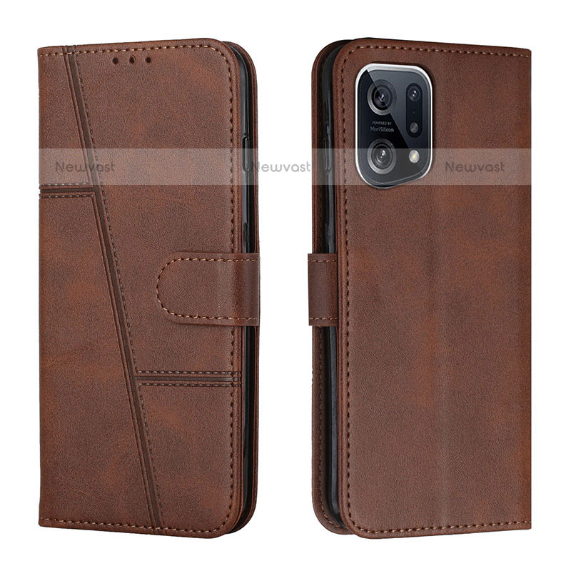 Leather Case Stands Flip Cover Holder Y01X for Oppo Find X5 Pro 5G