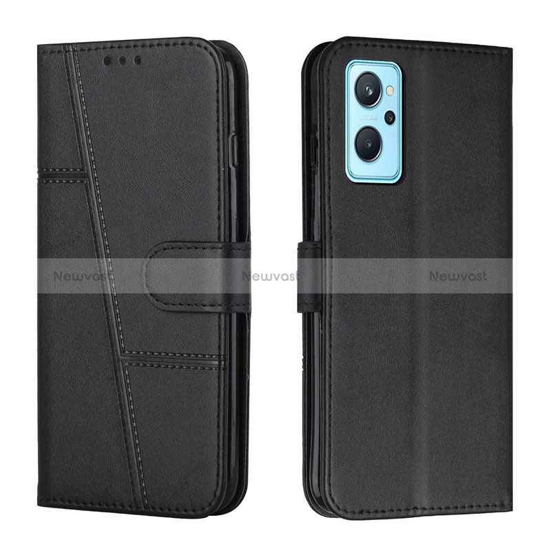 Leather Case Stands Flip Cover Holder Y01X for Realme 9i 5G Black