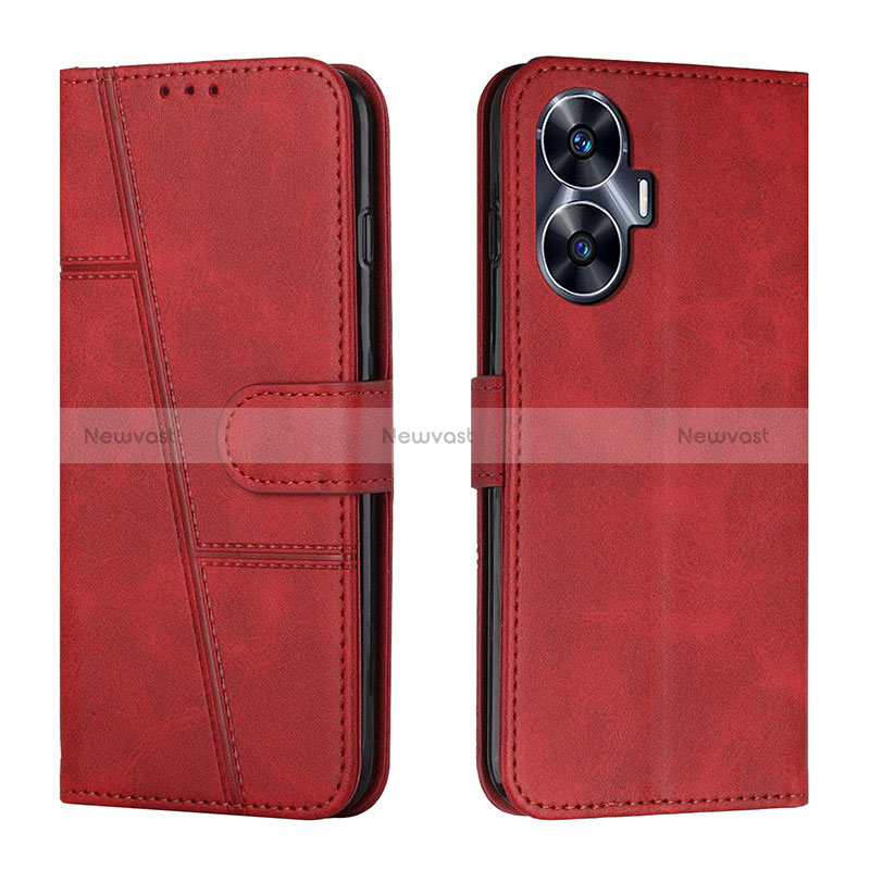 Leather Case Stands Flip Cover Holder Y01X for Realme C55