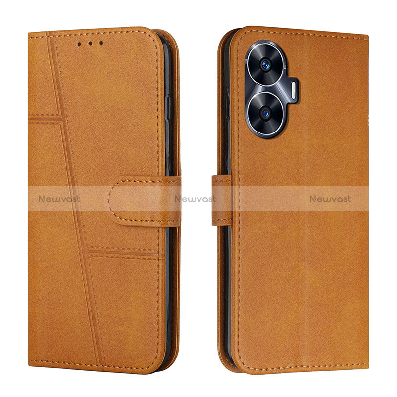 Leather Case Stands Flip Cover Holder Y01X for Realme C55