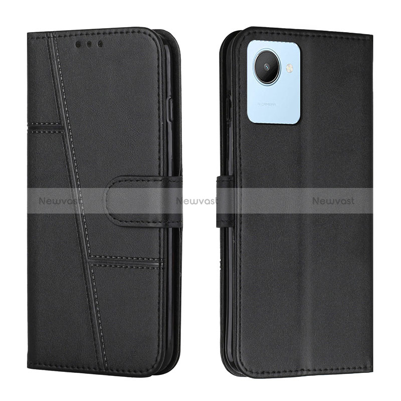 Leather Case Stands Flip Cover Holder Y01X for Realme Narzo 50i Prime Black