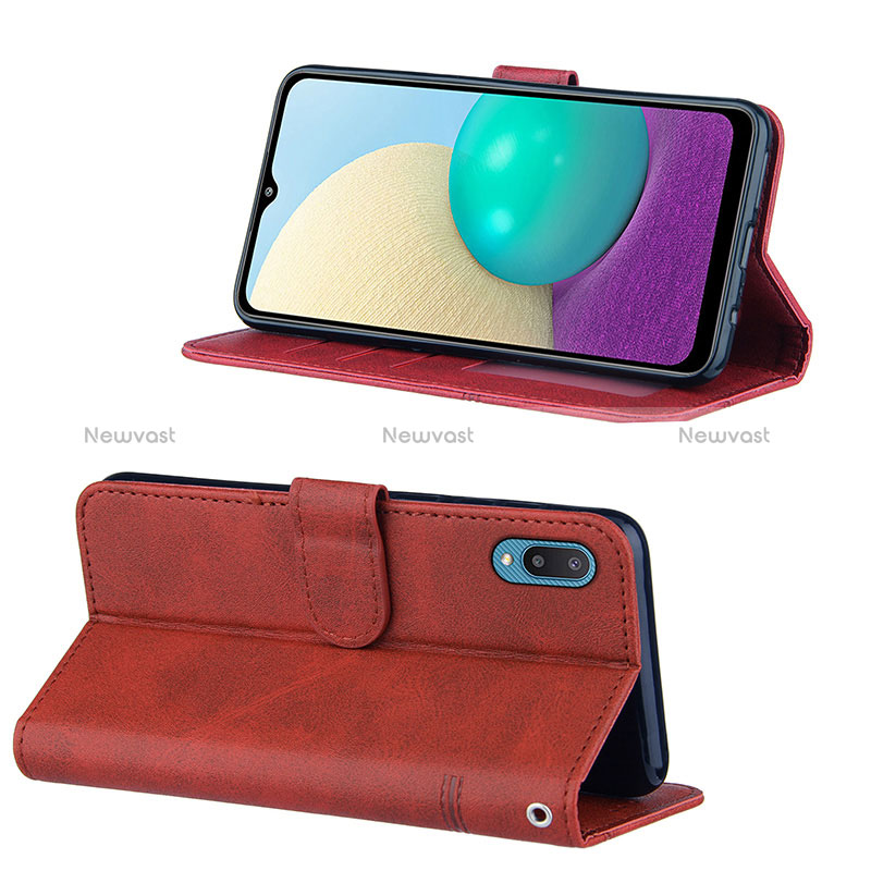 Leather Case Stands Flip Cover Holder Y01X for Samsung Galaxy A02