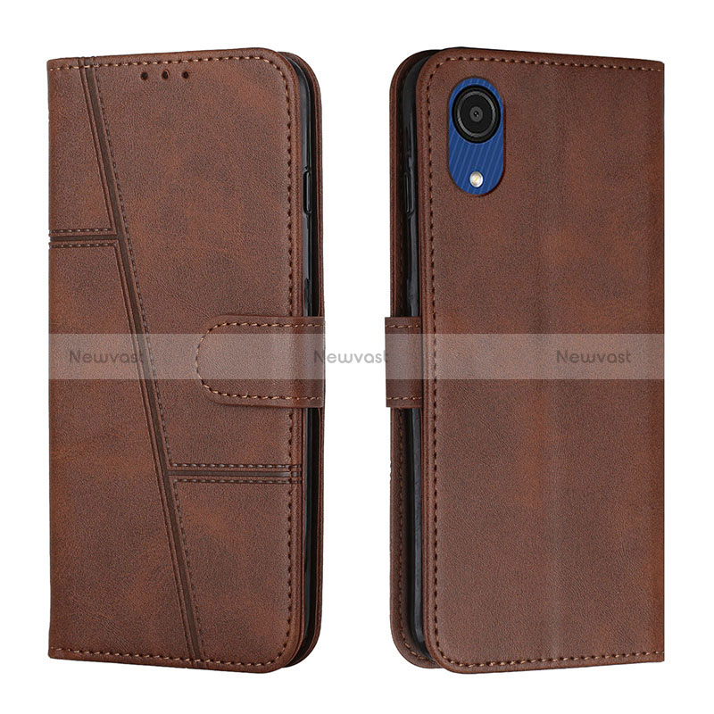 Leather Case Stands Flip Cover Holder Y01X for Samsung Galaxy A03 Core