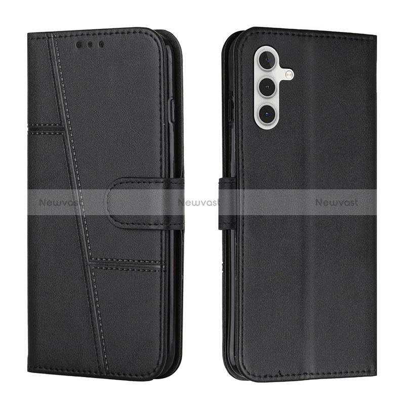 Leather Case Stands Flip Cover Holder Y01X for Samsung Galaxy A13 5G Black