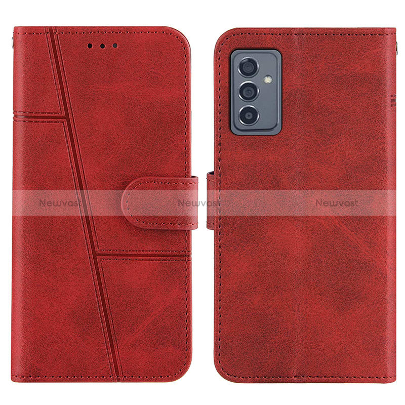 Leather Case Stands Flip Cover Holder Y01X for Samsung Galaxy A15 4G Red