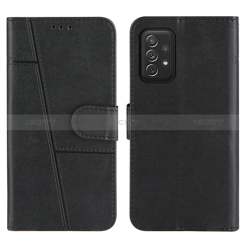 Leather Case Stands Flip Cover Holder Y01X for Samsung Galaxy A72 5G Black