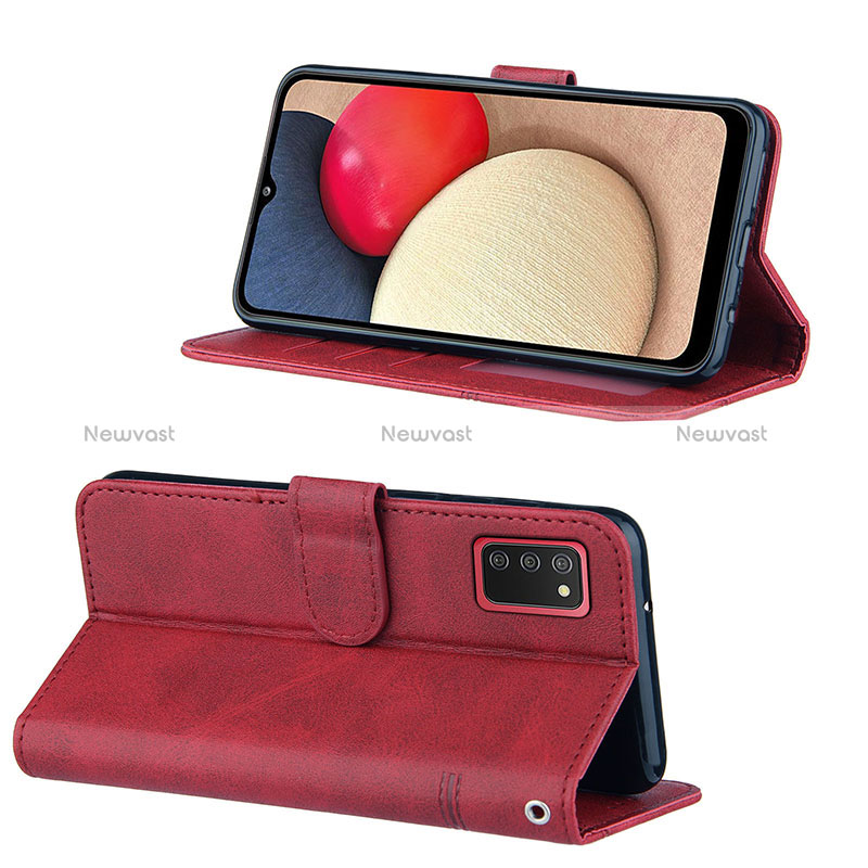 Leather Case Stands Flip Cover Holder Y01X for Samsung Galaxy M02s