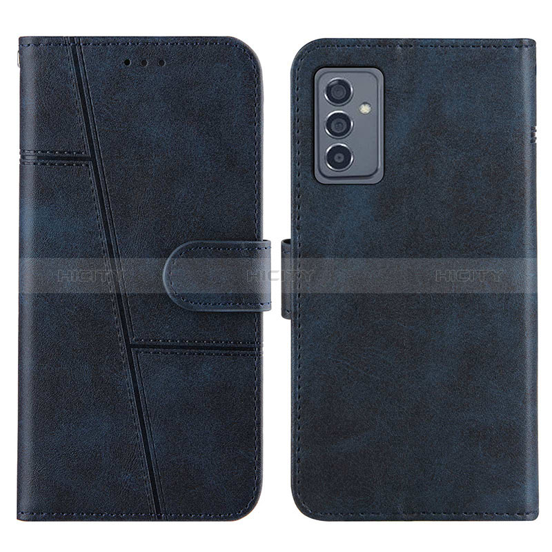 Leather Case Stands Flip Cover Holder Y01X for Samsung Galaxy M54 5G Blue