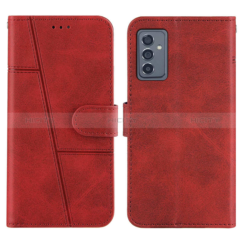 Leather Case Stands Flip Cover Holder Y01X for Samsung Galaxy M54 5G Red