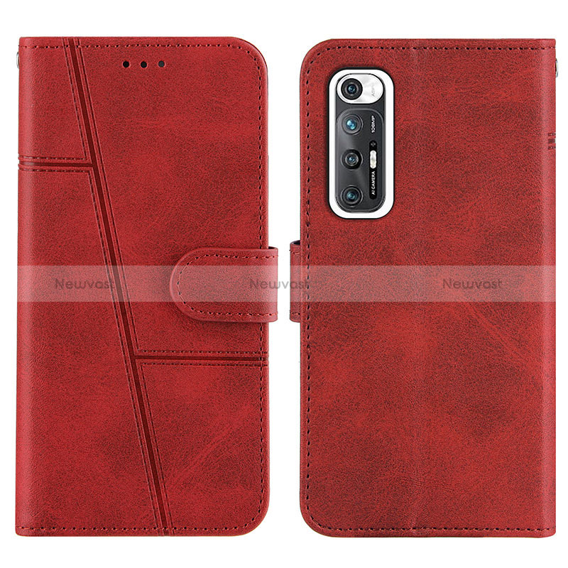 Leather Case Stands Flip Cover Holder Y01X for Xiaomi Mi 10S 5G Red