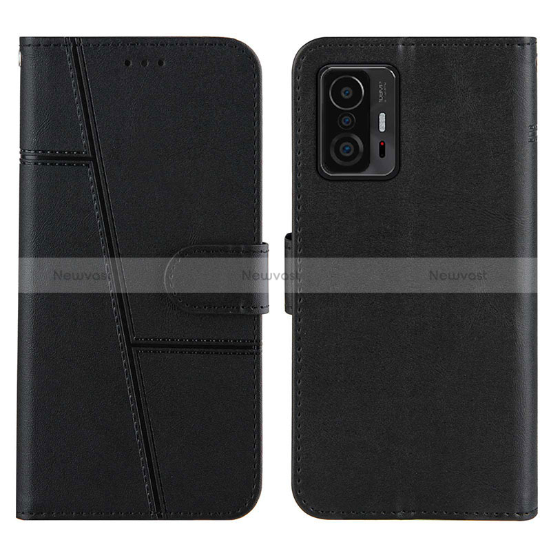 Leather Case Stands Flip Cover Holder Y01X for Xiaomi Mi 11T 5G Black