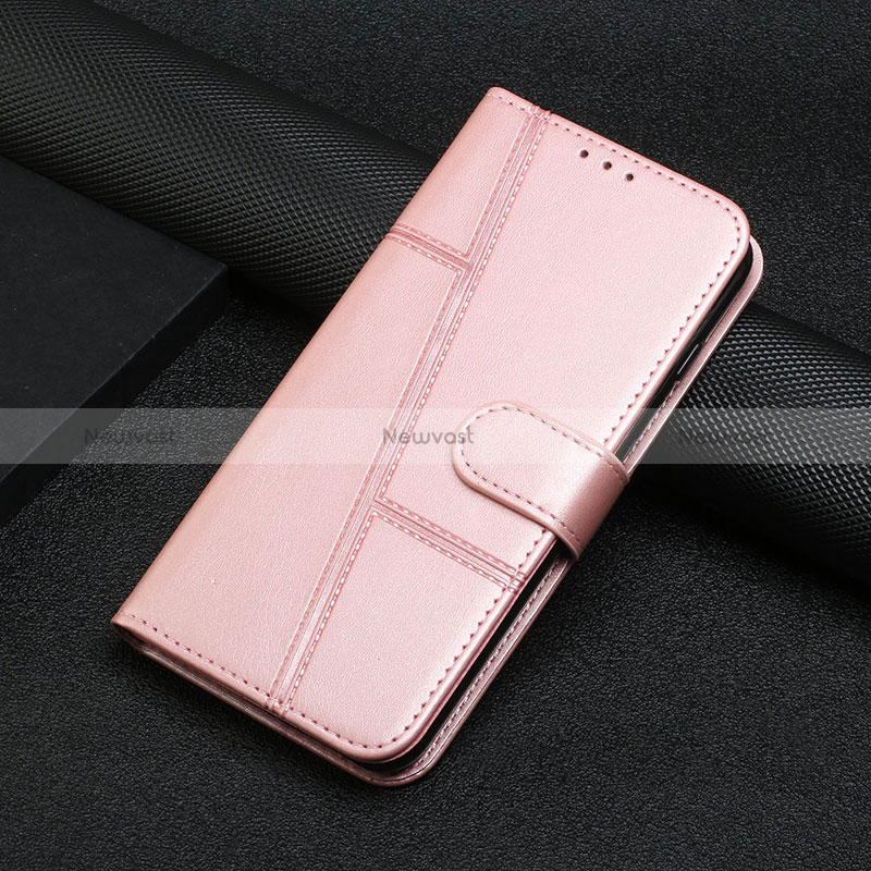 Leather Case Stands Flip Cover Holder Y01X for Xiaomi Poco F5 Pro 5G Rose Gold