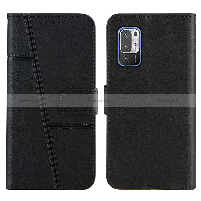 Leather Case Stands Flip Cover Holder Y01X for Xiaomi POCO M3 Pro 5G Black