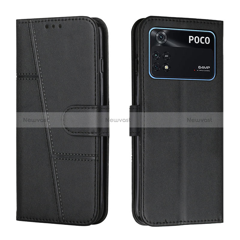 Leather Case Stands Flip Cover Holder Y01X for Xiaomi Poco M4 Pro 4G