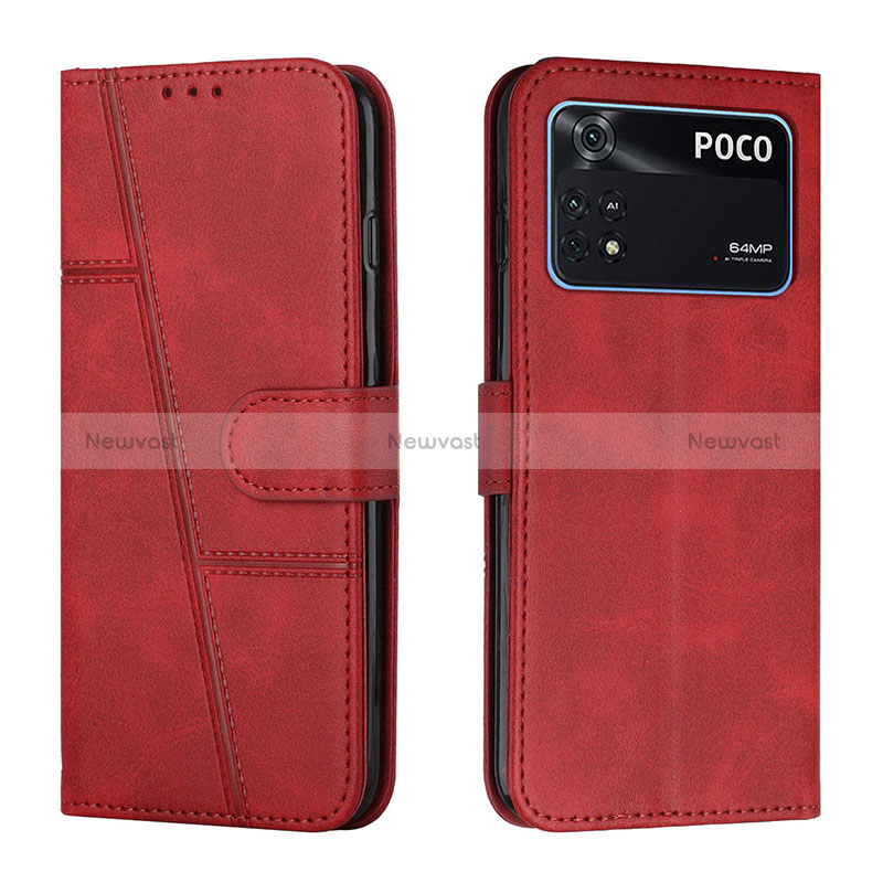 Leather Case Stands Flip Cover Holder Y01X for Xiaomi Poco M4 Pro 4G