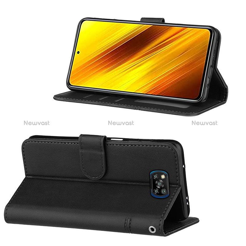 Leather Case Stands Flip Cover Holder Y01X for Xiaomi Poco X3 NFC