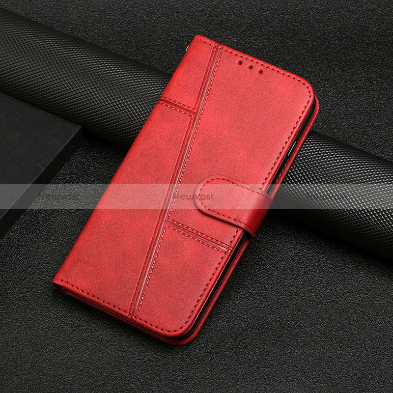 Leather Case Stands Flip Cover Holder Y01X for Xiaomi Poco X5 Pro 5G Red