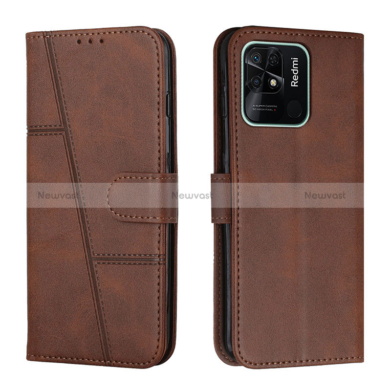 Leather Case Stands Flip Cover Holder Y01X for Xiaomi Redmi 10 India