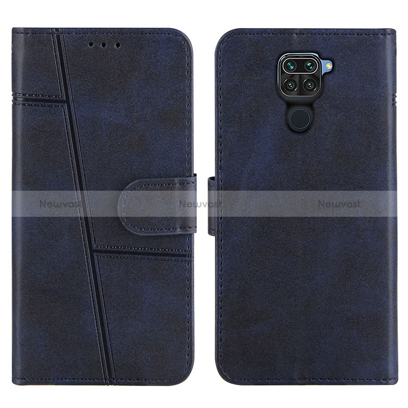 Leather Case Stands Flip Cover Holder Y01X for Xiaomi Redmi 10X 4G Blue