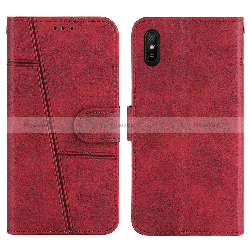 Leather Case Stands Flip Cover Holder Y01X for Xiaomi Redmi 9A Red