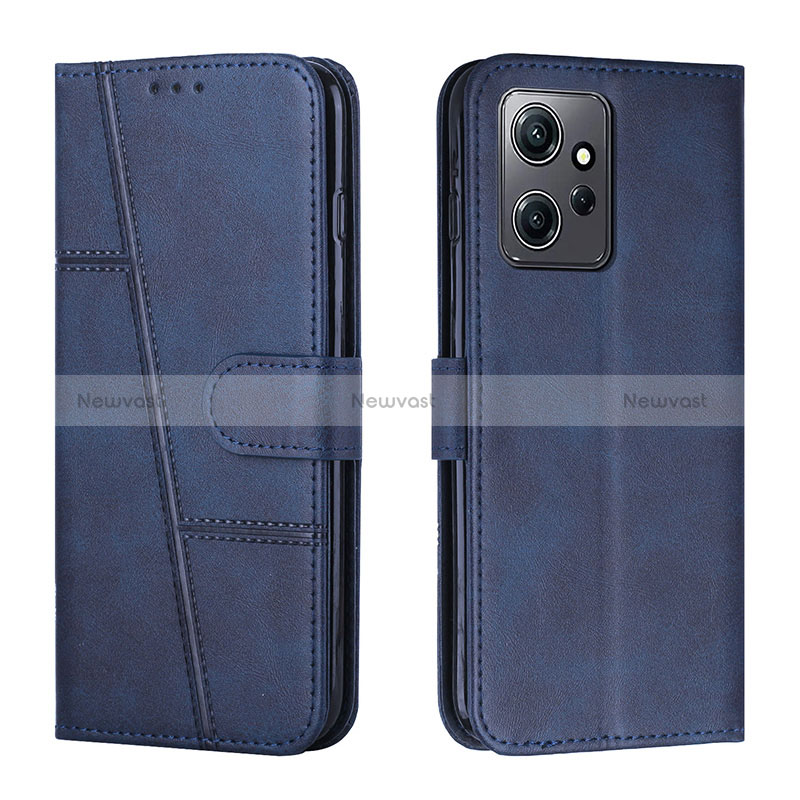 Leather Case Stands Flip Cover Holder Y01X for Xiaomi Redmi Note 12 4G Blue