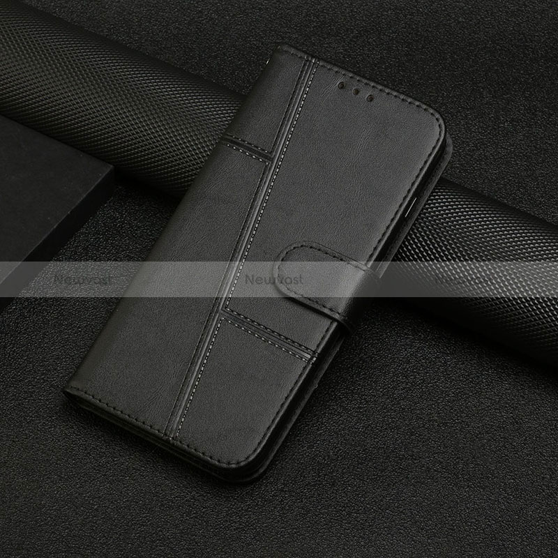 Leather Case Stands Flip Cover Holder Y01X for Xiaomi Redmi Note 12 Pro 5G Black