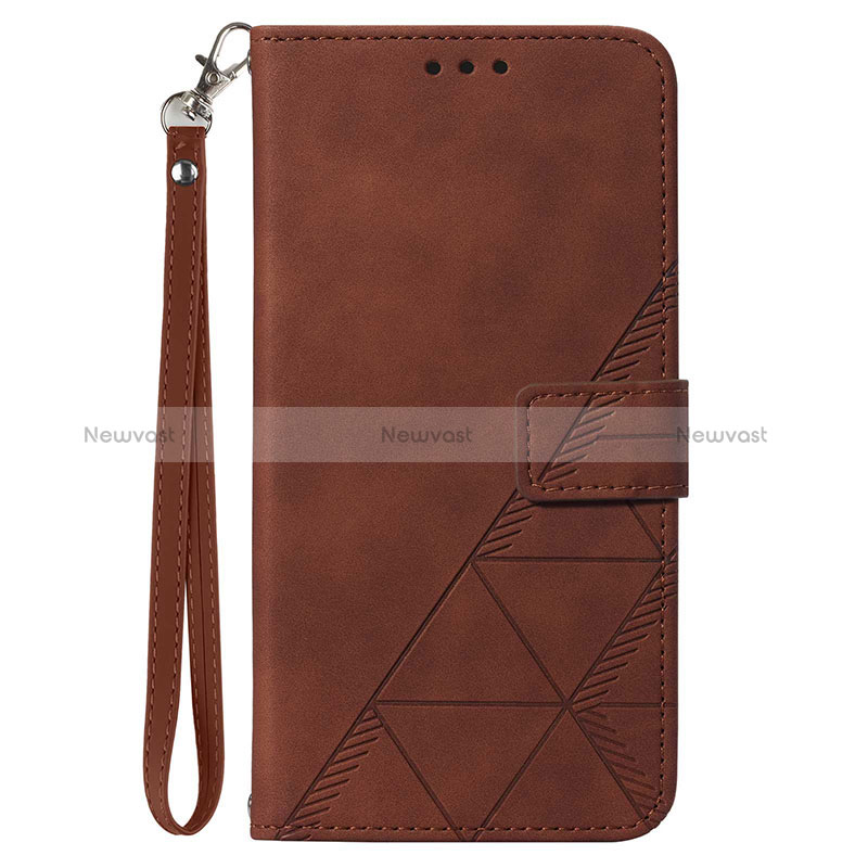 Leather Case Stands Flip Cover Holder Y02B for Google Pixel 8 5G Brown