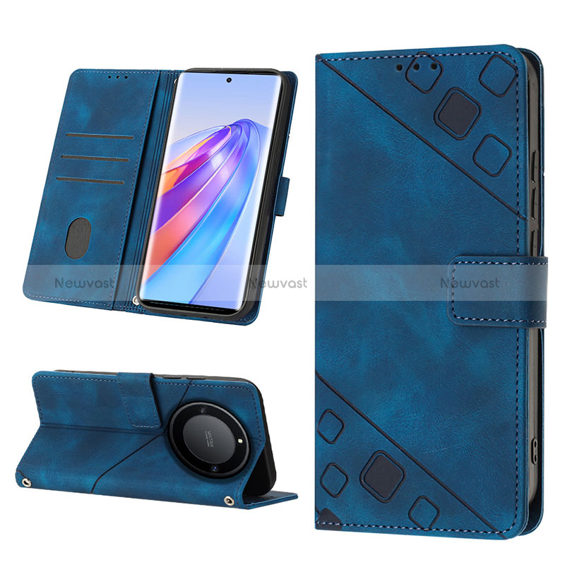 Leather Case Stands Flip Cover Holder Y02B for Huawei Honor X9a 5G