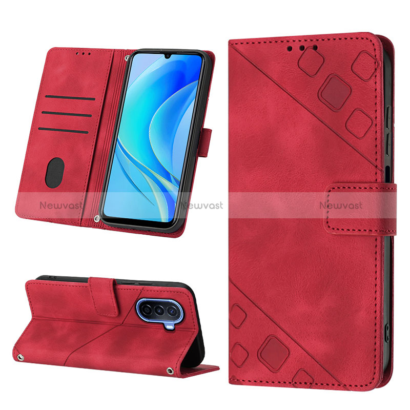 Leather Case Stands Flip Cover Holder Y02B for Huawei Nova Y70 Plus