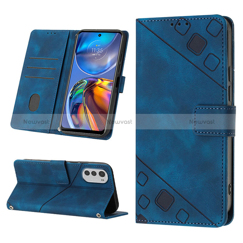 Leather Case Stands Flip Cover Holder Y02B for Motorola Moto E32s