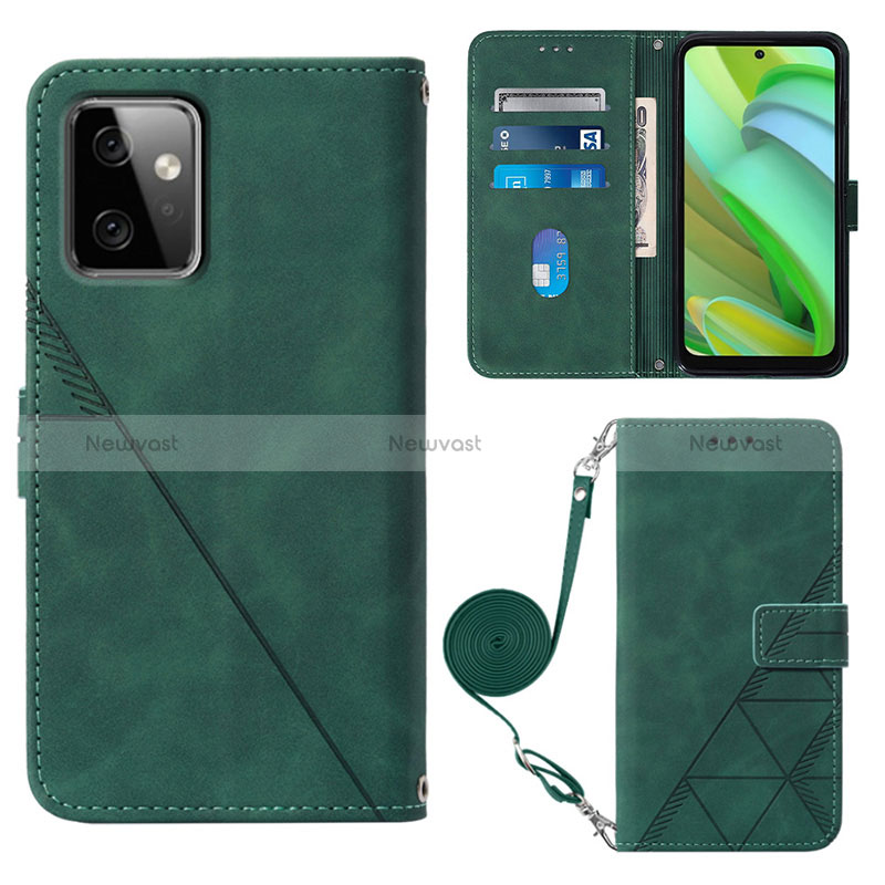 Leather Case Stands Flip Cover Holder Y02B for Motorola Moto G Power 5G (2023)