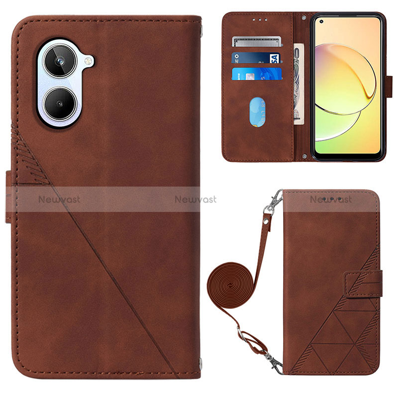 Leather Case Stands Flip Cover Holder Y02B for Realme 10 4G