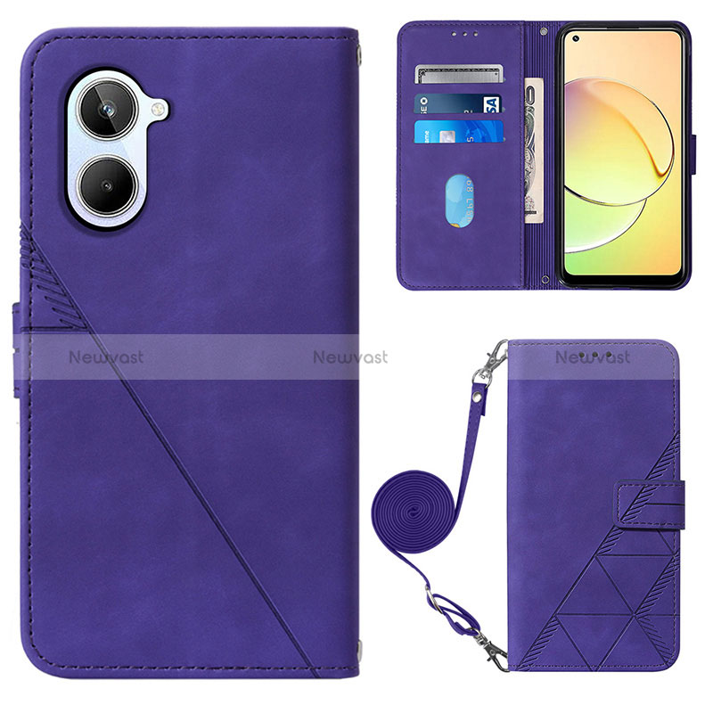 Leather Case Stands Flip Cover Holder Y02B for Realme 10 4G