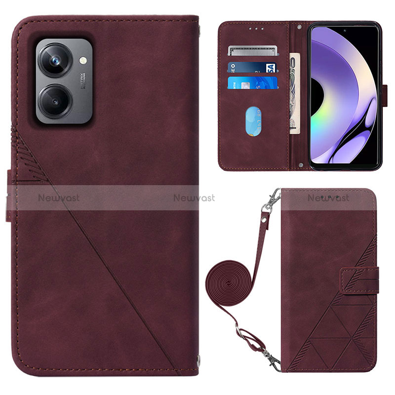 Leather Case Stands Flip Cover Holder Y02B for Realme 10 Pro 5G