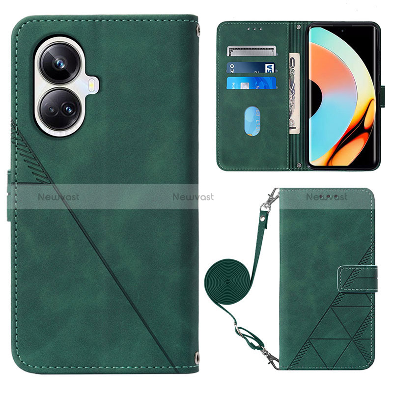 Leather Case Stands Flip Cover Holder Y02B for Realme 10 Pro+ Plus 5G